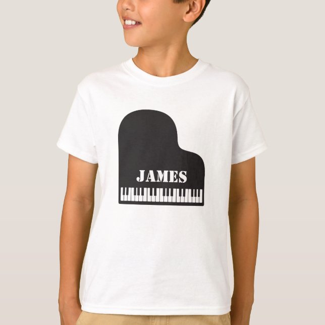 Personlig Namn Pianist Piano Nycklar T Shirt (Framsida)