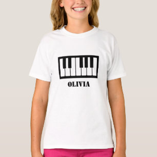 Personlig Namn Pianist Piano Nycklar T Shirt