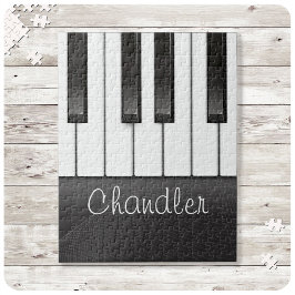 Personlig NAMN Pianist Pianotangenter Musiklärare Pussel