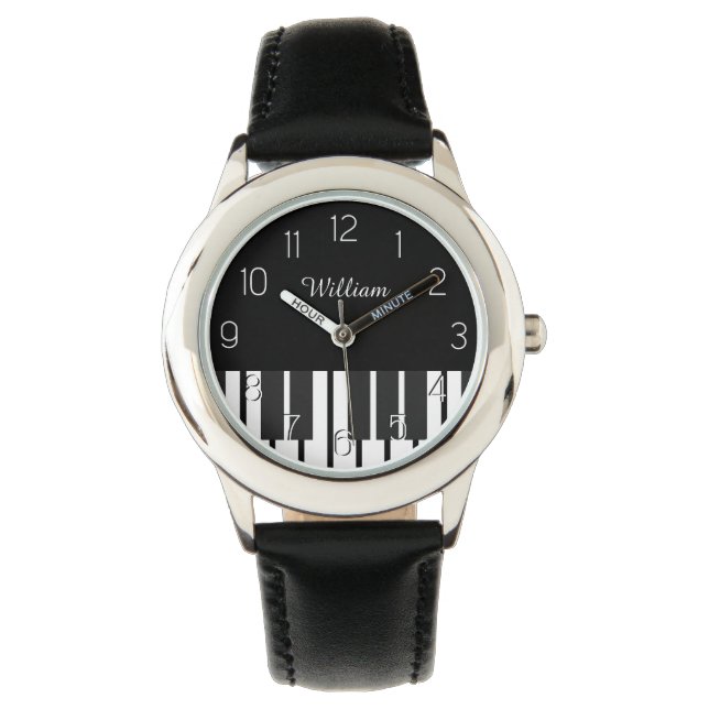 Personlig Namn Piano Tangentbord Musician's Armbandsur (Framsida)