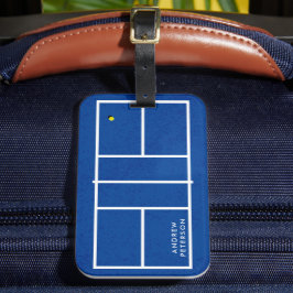 Personlig Namn Pickleball Court Blue Bagagebricka