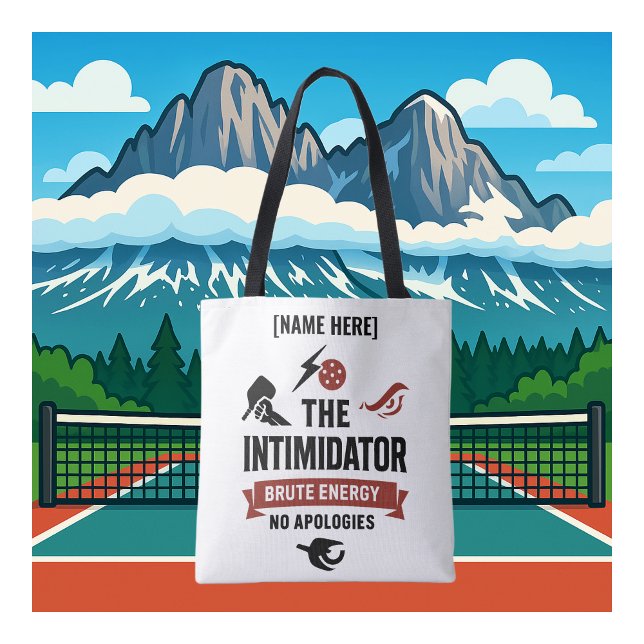 Personlig Namn Pickleball Intimidator Tygkasse (PICKLEBALL PERSONALIZED NAME TOTE BAG)