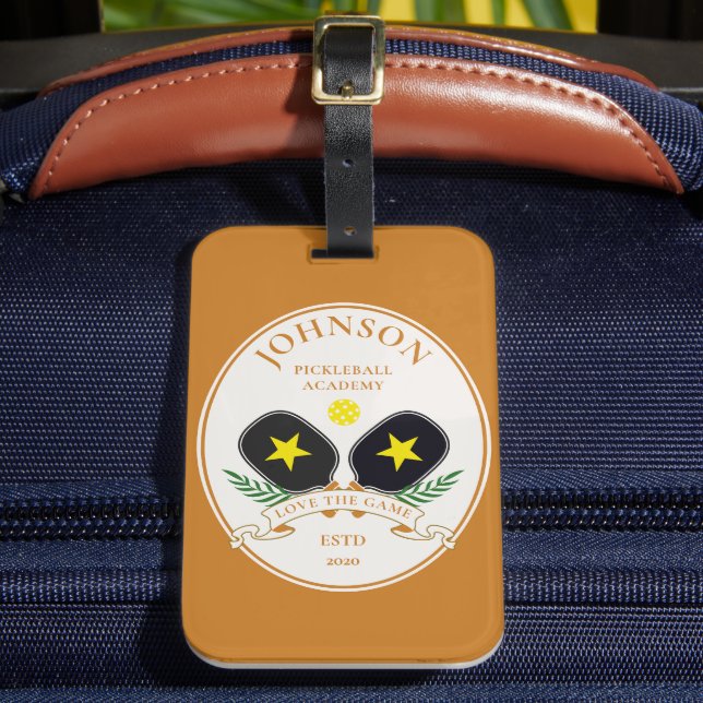 Personlig Namn Pickleball Logotyp Bagagebricka (Framsida Insitu 2)