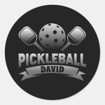 Personlig Namn Pickleball Sticker