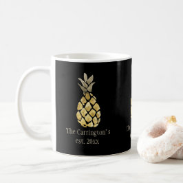 Personlig Namn Pineapple Rustic Kitchen Kaffemugg