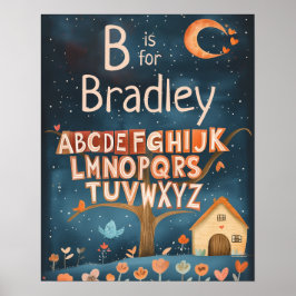 Personlig Namn Pojke Nursery Alphabet Poster