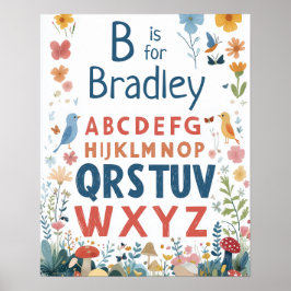 Personlig Namn Pojke Nursery Alphabet Poster