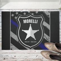 Personlig NAMN polischef sheriff Cop Flagga