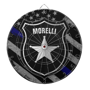 Personlig NAMN polischef Sheriff Cop Flagga Darttavla