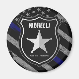 Personlig NAMN polischef sheriff Cop Flagga Magnet
