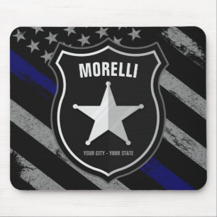 Personlig NAMN polischef sheriff Cop Flagga Musmatta