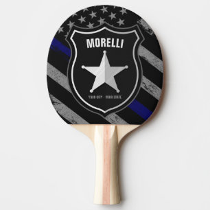 Personlig NAMN polischef sheriff Cop Flagga Pingisracket