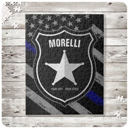 Personlig NAMN polischef sheriff Cop Flagga Pussel