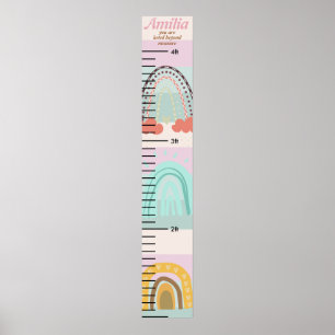 Personlig Namn Rainbow Boy Growth Poster