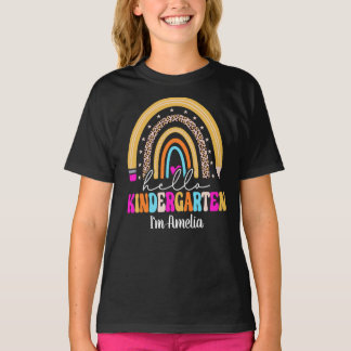 Personlig Namn Rainbow Hej kindergarten T Shirt