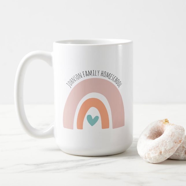 Personlig Namn Rainbow Homeschool Kaffemugg (Med munk)
