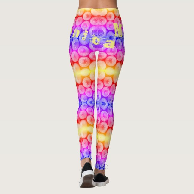 Personlig Namn Rainbow Leggings (Baksida)