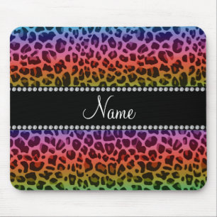 Personlig namn rainbow leopard mönster musmatta