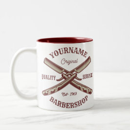 Personlig NAMN Rakhyvel Barberare Barbershop Två-Tonad Mugg