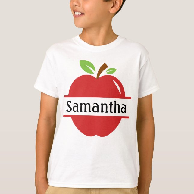 Personlig Namn Red Apple T-shirt (Framsida)