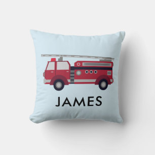 Personlig Namn Red Fire lastbil Cushion Kudde