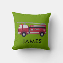 Personlig Namn Red Fire lastbil Cushion