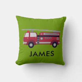 Personlig Namn Red Fire lastbil Cushion Kudde