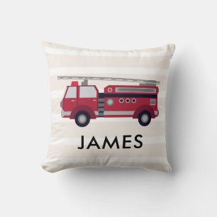 Personlig Namn Red Fire lastbil Cushion Kudde