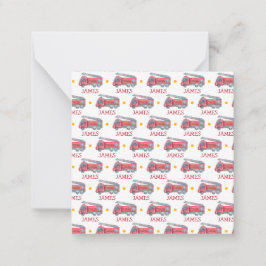 Personlig Namn Red Fire lastbil Party Anteckningskort