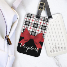 Personlig Namn Red Ribbon och Tartan Play