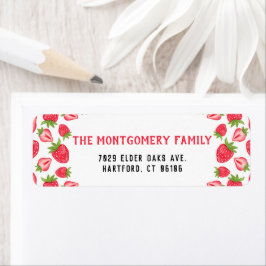Personlig Namn Red Strawberry Returadress   Returadress Etikett