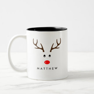 Personlig Namn Reindeer Julafton Helgdag Två-Tonad Mugg