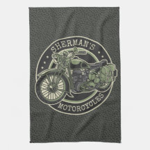 Personlig NAMN Retro Militär Motorcykel Biker