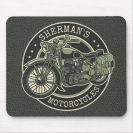 Personlig NAMN Retro militär motorcykelBiker Musmatta