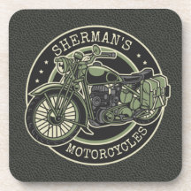 Personlig NAMN Retro militär motorcykelBiker