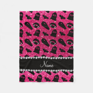 Personlig namn ro rosa glitter vampyr fleecefilt