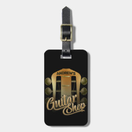 Personlig NAMN Rock musik Guitar Shop Musician Bagagebricka