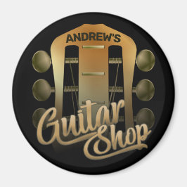 Personlig NAMN Rock musik Guitar Shop Musician Magnet