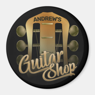 Personlig NAMN Rock musik Guitar Shop Musician Magnet