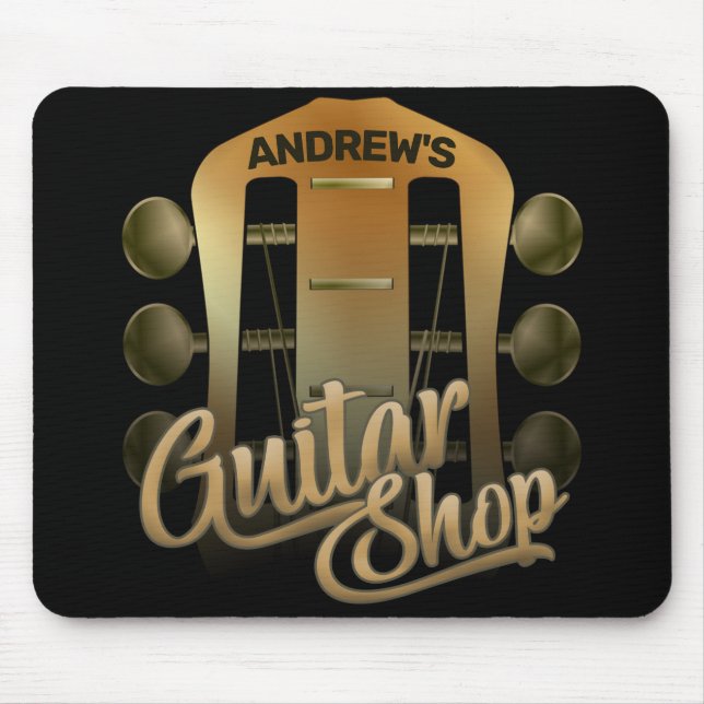 Personlig NAMN Rock musik Guitar Shop Musician Musmatta (Framsidan)