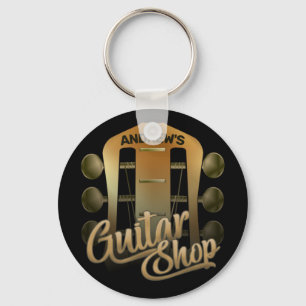 Personlig NAMN Rock musik Guitar Shop Musician Nyckelring