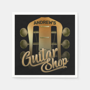Personlig NAMN Rock musik Guitar Shop Musician Pappersservett