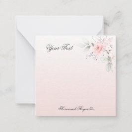 Personlig Namn ROSA BLOMMIGT RO Anteckningsblock Anteckningskort
