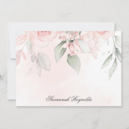 Personlig Namn ROSA BLOMMIGT RO Anteckningsblock N Anteckningskort