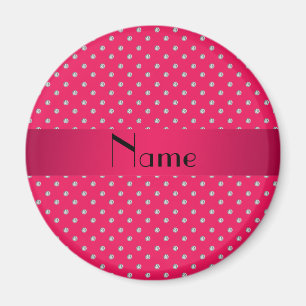 Personlig namn rosa diamanter magnet