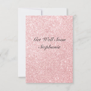 Personlig Namn Rosa Glitter får ett bra kort snart