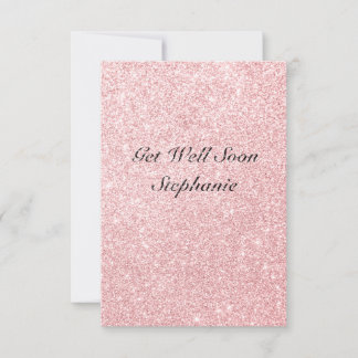 Personlig Namn Rosa Glitter får ett bra kort snart