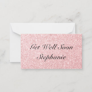 Personlig Namn Rosa Glitter får ett bra kort snart