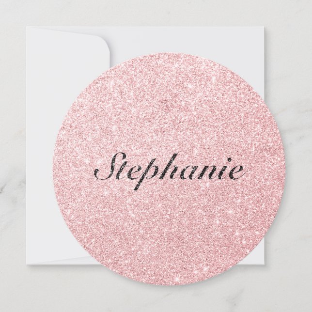 Personlig Namn Rosa Glitter Gnistra Stil (Framsida)