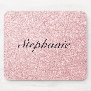 Personlig Namn Rosa Glitter Gnistra Stil Musmatta